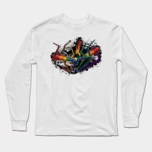 Grunge LGBTQ Pride Graffiti Rainbow Lightning and Arrows Long Sleeve T-Shirt